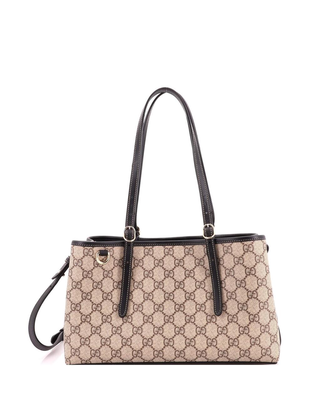 Gucci Emblem Tote Gg Coated Canvas #366596G19B